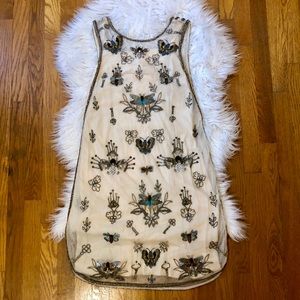 Anthropologie Floreat Beaded Embroidered Dress XS